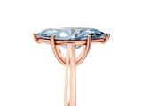 Rose gold Fancy Blue Marquise  Solitaire Heart Prong Engagement Ring with Tapered Band_60