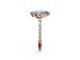 Rose gold Fancy Blue Marquise  Solitaire Marquise Side Stone Prong Setting Ring_63