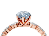 Rose gold Fancy Blue Marquise  Solitaire Marquise Side Stone Prong Setting Ring_65
