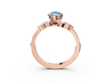Rose gold Fancy Blue Marquise  Solitaire Marquise Twist Band with Six-Prong Setting_85