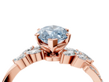 Rose gold Fancy Blue Marquise  Solitaire Marquise Twist Band with Six-Prong Setting_86