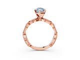 Rose gold Fancy Blue Marquise  Solitaire Milgrain Diamond Engagement Ring with Bezel and Marquise Band_145