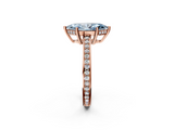 Rose gold Fancy Blue Marquise  Solitaire Pavé Band Prong Setting Ring_22