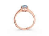 Rose gold Fancy Blue Marquise  Solitaire Pavé Band Prong Setting Ring_23