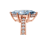Rose gold Fancy Blue Marquise  Solitaire Pavé Band Prong Setting Ring_25