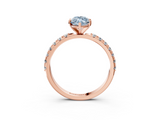 Rose gold Fancy Blue Marquise  Solitaire Pavé Band with Four-Prong Setting_142