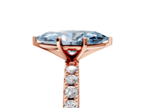 Rose gold Fancy Blue Marquise  Solitaire Pavé Band with Four-Prong Setting_144