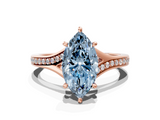 Rose gold Fancy Blue Marquise  Solitaire Pavé Band with Four-Prong Setting_71