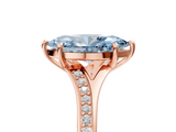 Rose gold Fancy Blue Marquise  Solitaire Pavé Band with Four-Prong Setting_76