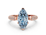 Rose gold Fancy Blue Marquise  Solitaire Pavé Diamond Engagement Ring with Four-Prong Setting_120