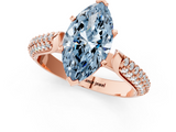 Rose gold Fancy Blue Marquise  Solitaire Pavé Diamond Engagement Ring with Four-Prong Setting_121