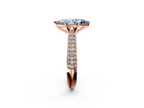 Rose gold Fancy Blue Marquise  Solitaire Pavé Diamond Engagement Ring with Four-Prong Setting_122