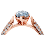 Rose gold Fancy Blue Marquise  Solitaire Pavé Diamond Engagement Ring with Four-Prong Setting_124