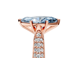 Rose gold Fancy Blue Marquise  Solitaire Pavé Diamond Engagement Ring with Four-Prong Setting_125