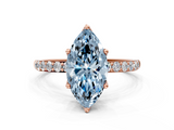 Rose gold Fancy Blue Marquise  Solitaire Pavé Diamond Engagement Ring with Four-Prong Setting_25