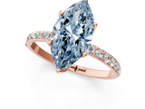 Rose gold Fancy Blue Marquise  Solitaire Pavé Diamond Engagement Ring with Four-Prong Setting_26
