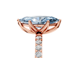 Rose gold Fancy Blue Marquise  Solitaire Pavé Diamond Engagement Ring with Four-Prong Setting_30