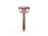 Rose gold Fancy Blue Marquise  Solitaire Pavé Diamond Milgrain Engagement Ring with Four-Prong Setting_5