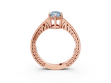 Rose gold Fancy Blue Marquise  Solitaire Pavé Diamond Milgrain Engagement Ring with Four-Prong Setting_6