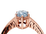 Rose gold Fancy Blue Marquise  Solitaire Pavé Diamond Milgrain Engagement Ring with Four-Prong Setting_7