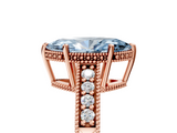Rose gold Fancy Blue Marquise  Solitaire Pavé Diamond Milgrain Engagement Ring with Four-Prong Setting_8