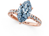 Rose gold Fancy Blue Marquise  Solitaire Pave Diamond Engagement Ring with Four-Prong Setting_347