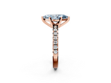 Rose gold Fancy Blue Marquise  Solitaire Pave Diamond Engagement Ring with Four-Prong Setting_348
