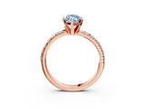 Rose gold Fancy Blue Marquise  Solitaire Pave Diamond Engagement Ring with Four-Prong Setting_349