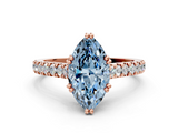 Rose gold Fancy Blue Marquise  Solitaire Pave Diamond Engagement Ring with Prong Setting_20