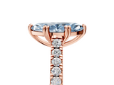 Rose gold Fancy Blue Marquise  Solitaire Pave Diamond Engagement Ring with Prong Setting_25
