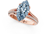 Rose gold Fancy Blue Marquise  Solitaire Pave Split Shank Engagement Ring with Six-Prong Setting_38