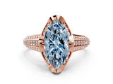 Rose gold Fancy Blue Marquise  Solitaire Pave Split Shank Ring with Four-Prong Setting_87