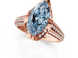 Rose gold Fancy Blue Marquise  Solitaire Pave Split Shank Ring with Four-Prong Setting_88