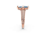 Rose gold Fancy Blue Marquise  Solitaire Pave Split Shank Ring with Four-Prong Setting_89