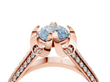 Rose gold Fancy Blue Marquise  Solitaire Pave Split Shank Ring with Four-Prong Setting_91