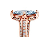 Rose gold Fancy Blue Marquise  Solitaire Pave Split Shank Ring with Four-Prong Setting_92