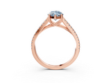 Rose gold Fancy Blue Marquise  Solitaire Split Shank Pavé Diamond Engagement Ring_391