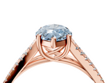 Rose gold Fancy Blue Marquise  Solitaire Split Shank Pavé Diamond Engagement Ring_392