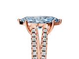 Rose gold Fancy Blue Marquise  Solitaire Split Shank Pavé Diamond Engagement Ring_393
