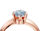 Rose gold Fancy Blue Marquise  Solitaire Tension Set Diamond Ring with Wide Band_24