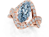 Rose gold Fancy Blue Marquise  Solitaire Twist Band Pavé Diamond Engagement Ring_68