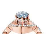 Rose gold Fancy Blue Marquise  Solitaire Twist Band Pavé Diamond Engagement Ring_71