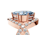 Rose gold Fancy Blue Marquise  Solitaire Twist Band Pavé Diamond Engagement Ring_72