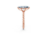 Rose gold Fancy Blue Marquise  Solitaire Twist Band Ring with Four-Prong Setting_70