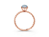 Rose gold Fancy Blue Marquise  Solitaire Twist Band Ring with Four-Prong Setting_71