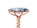 Rose gold Fancy Blue Marquise  Solitaire Twist Band Ring with Four-Prong Setting_73