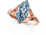 Rose gold Fancy Blue Marquise  Solitaire Twist Band Six-Prong Setting 2