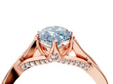 Rose gold Fancy Blue Marquise  Solitaire Twist Band Six-Prong Setting 5