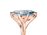 Rose gold Fancy Blue Marquise  Solitaire Twist Band Six-Prong Setting