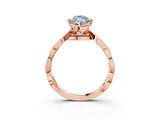 Rose gold Fancy Blue Marquise  Solitaire Twist Band with Leaf Prong Setting 4